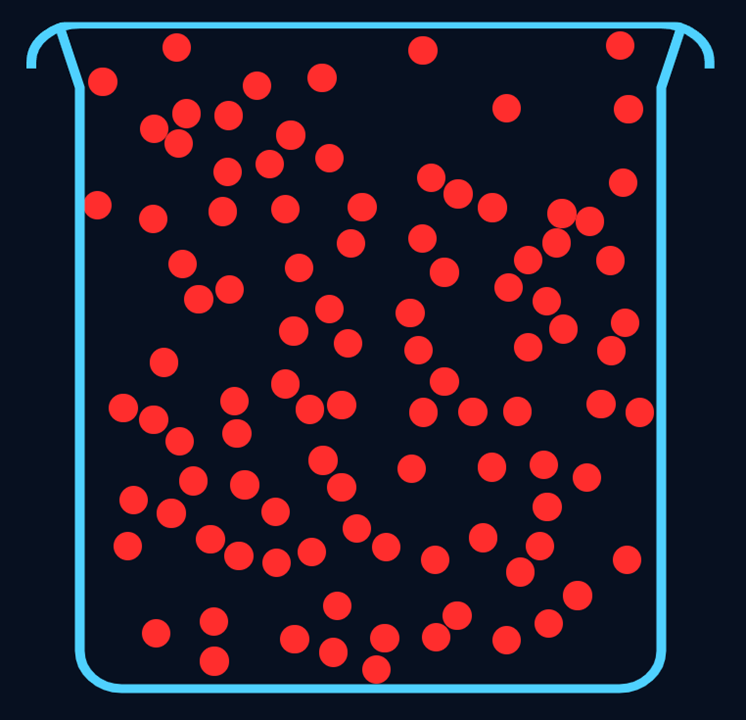 Gas particle arrangement diagram